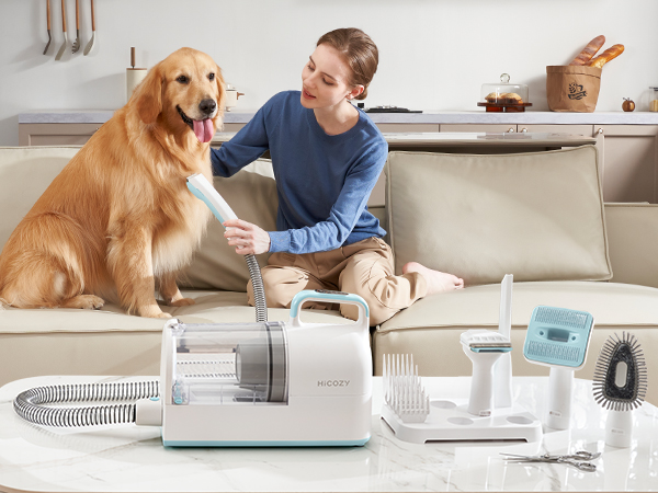S1+ Dog Grooming Vacuum for Shedding, 6 in 1 Pet Grooming Vacuum Blue