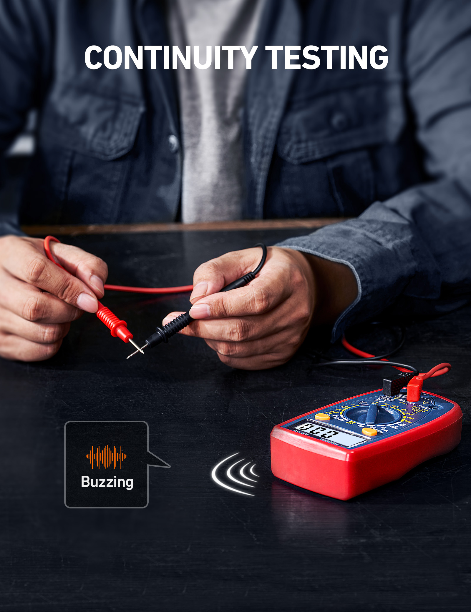 AstroAI Digital Clamp Meter 2000 Counts - Auto Ranging Multimeter For AC Current, Voltage, Resistance & Continuity Testing