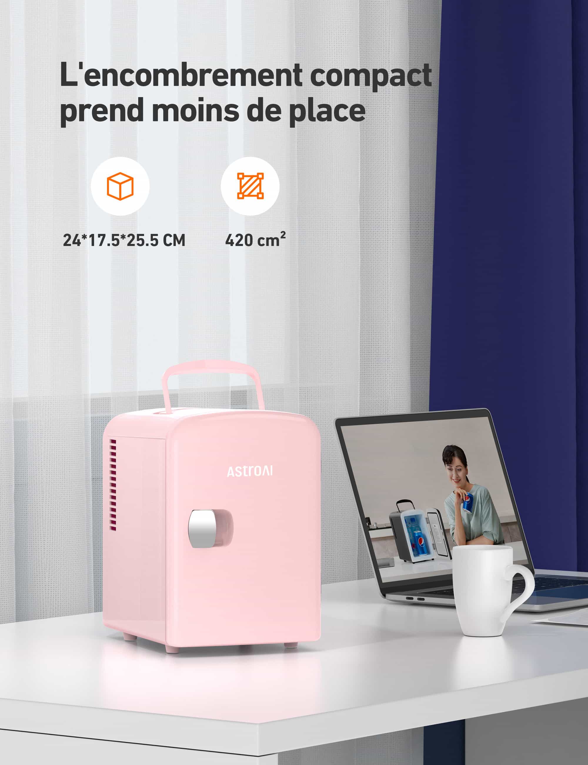 Mini Frigo AstroAI 4L - Portable, 12V/220V, Fonction Chauffage Et Refroidissement