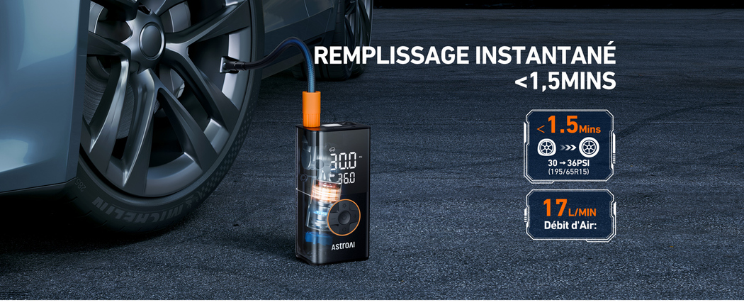 AstroAI L7 Gonfleur Pneus Voiture, Compresseur à Air Portatif, Compresseur Voiture 150PSI