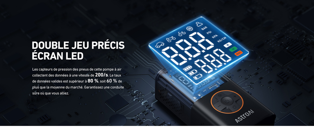 AstroAI L7 Gonfleur Pneus Voiture, Compresseur à Air Portatif, Compresseur Voiture 150PSI