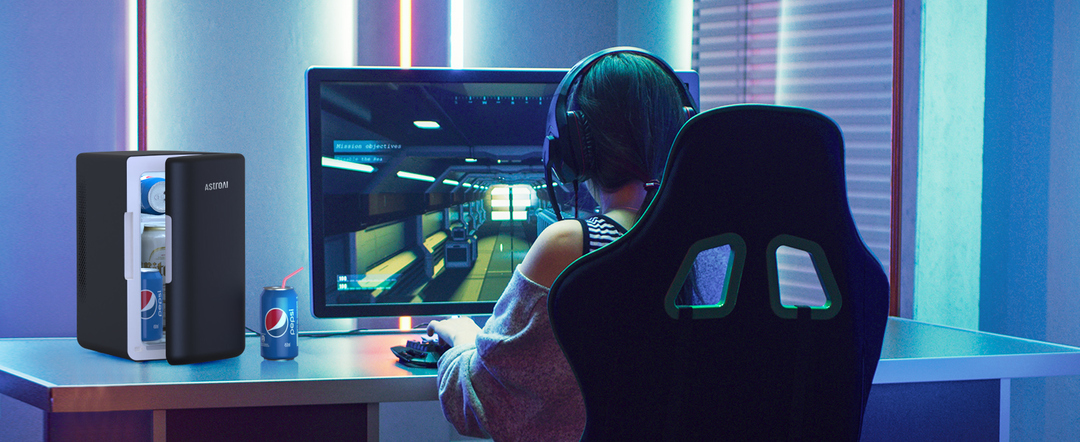 AstroAI Mini Kühlschrank, 6 Liter/ 8 Dosen Fridge mit Kühl- und Heizfunktion ‎Schwarz