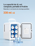 AstroAI Mini Frigo de Chambre, 4 litres / 6 Canettes 330ml Blanc
