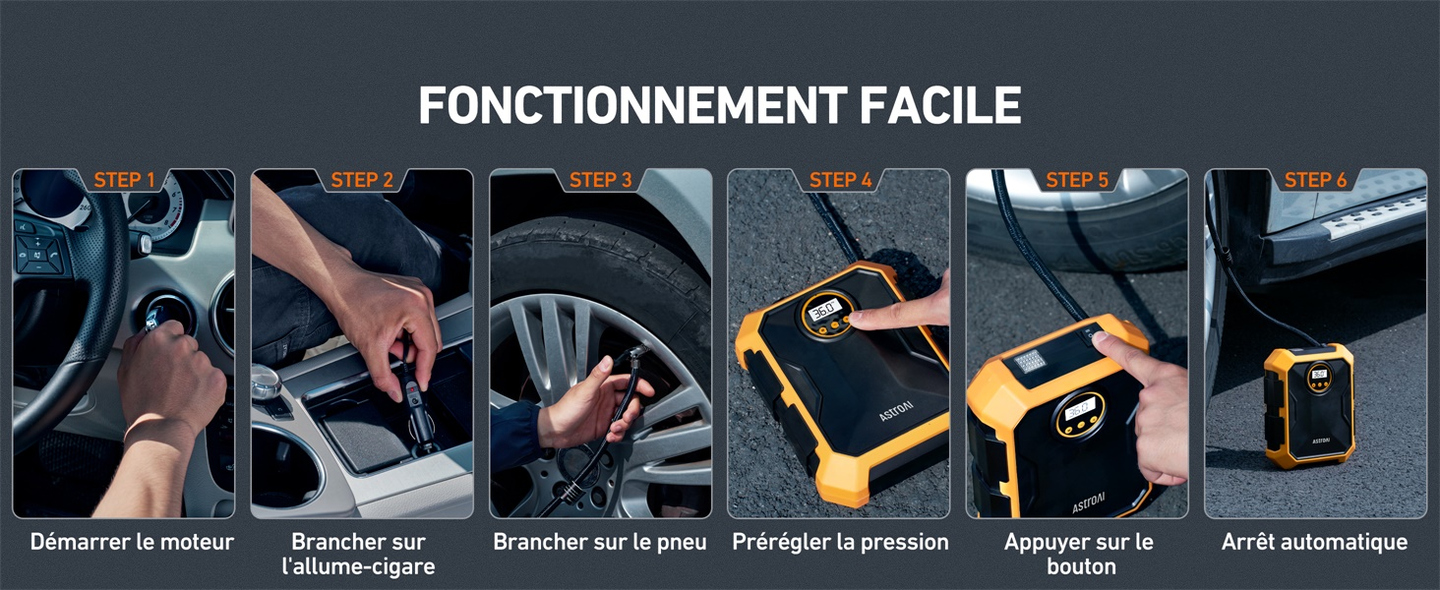 Compresseur d'air AstroAI Compresseur 12V DC