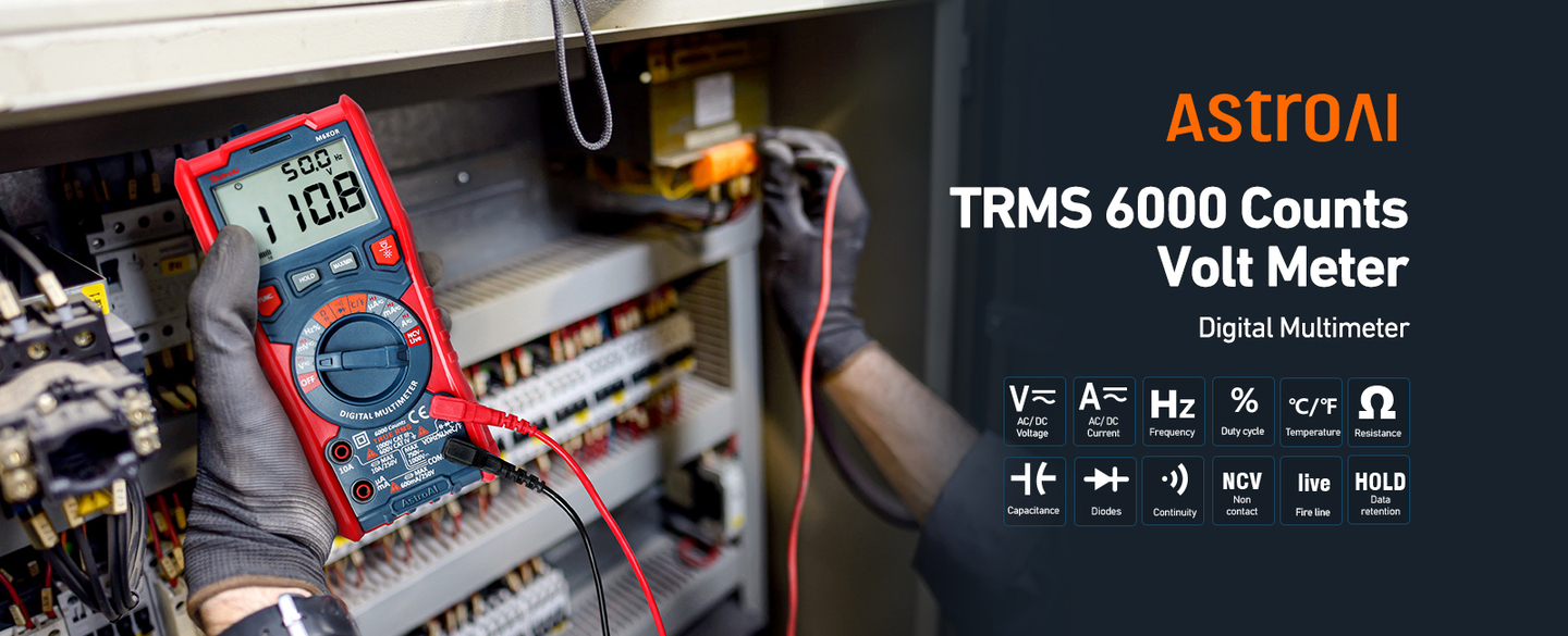 AstroAI Digital Multimeter mit NCV, True RMS Auto-Range 6000 Zählungen