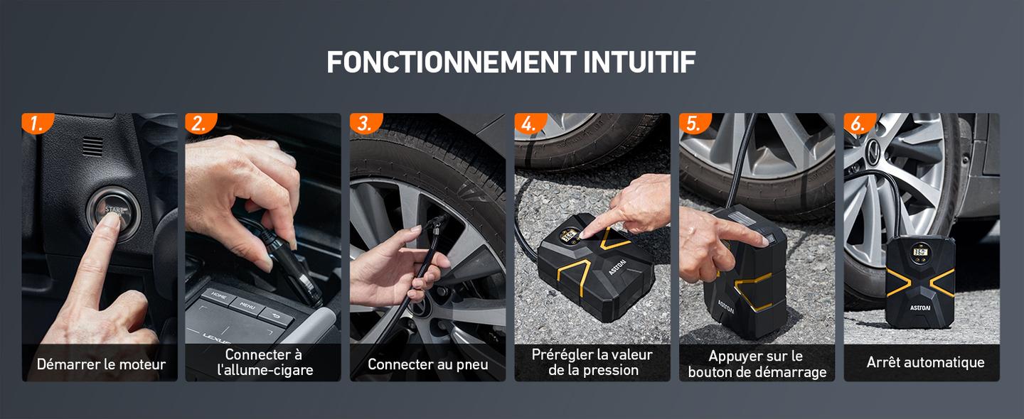 AstroAI Compresseur d'air électrique, Compresseur Voiture12v DC