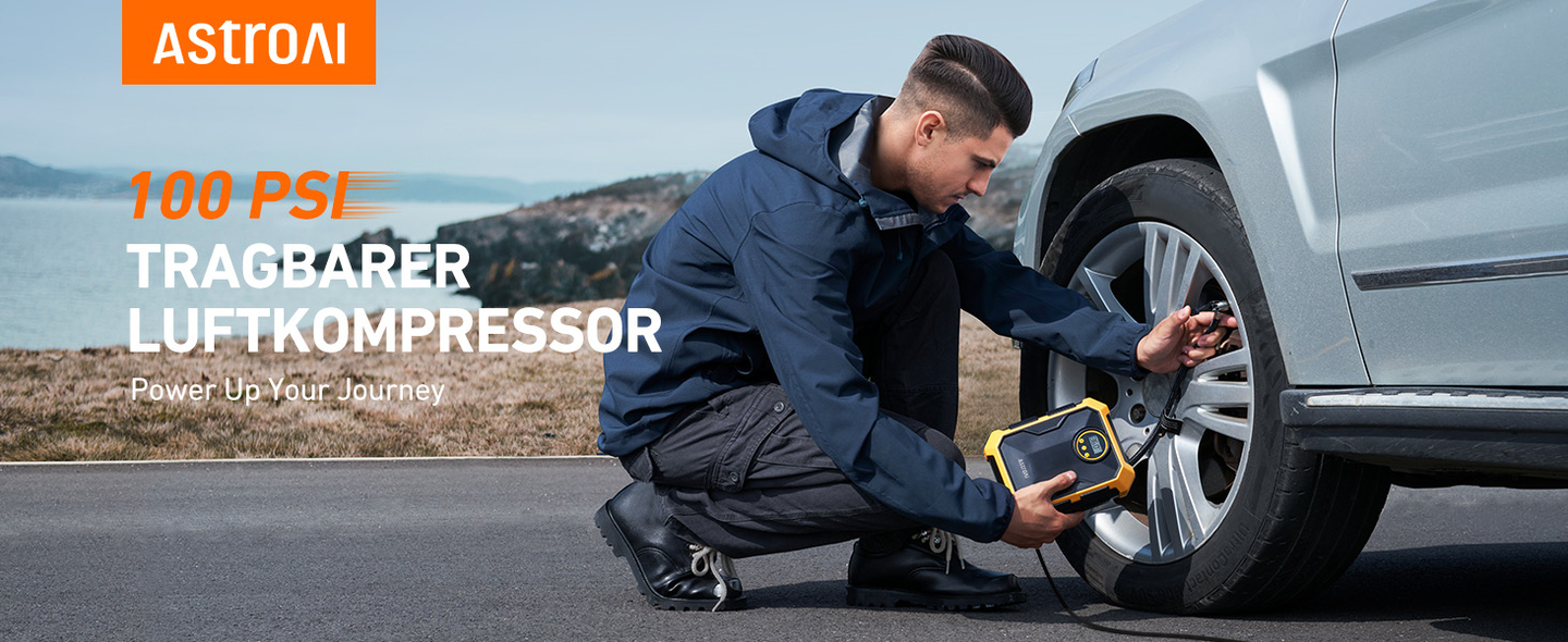 AstroAI Luftkompressor Kompressor 12V DC 100PSI