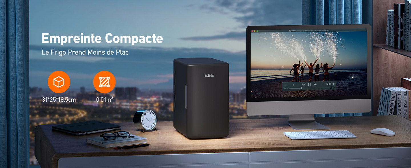 AstroAI Mini Frigo de Chambre 2.0 6L (Noir)