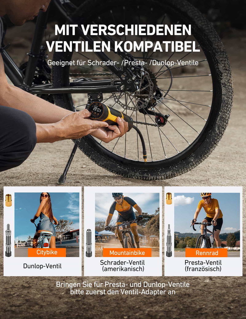 AstroAI Luftpumpe 150PSI mit 4500mAh Akku