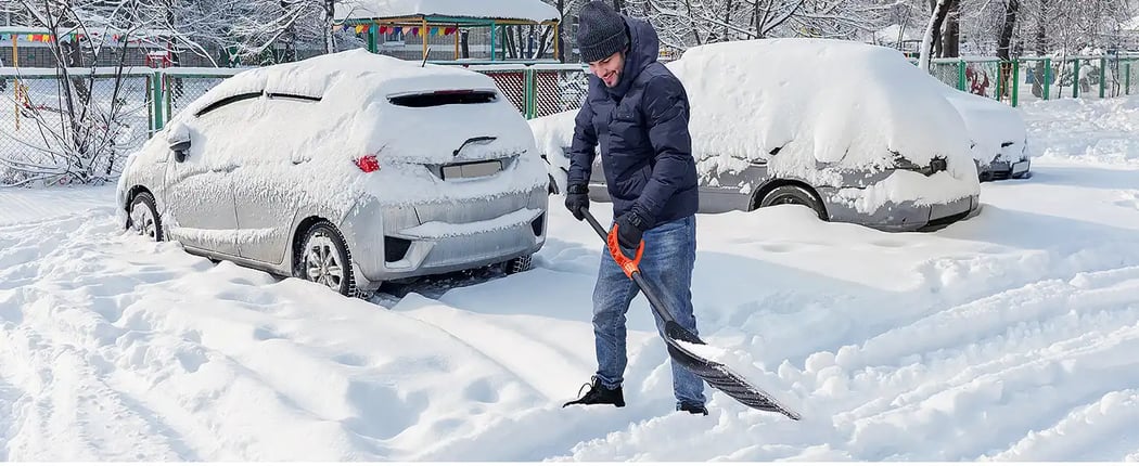 AstroAI 62" Heavy-Duty Snow Shovel with Adjustable Ergonomic D-Shape Handle, 17-Inch Wide Snow Shovel for Car with Reinforced Aluminum Metal Blade, Yard