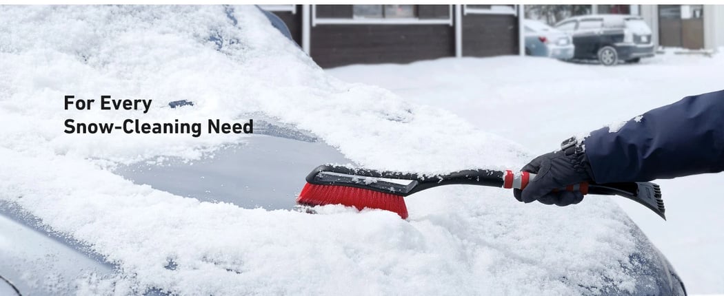 AstroAI 27 Inch Ice Scraper And Snow Brush, Ice Scraper for Car, Red
