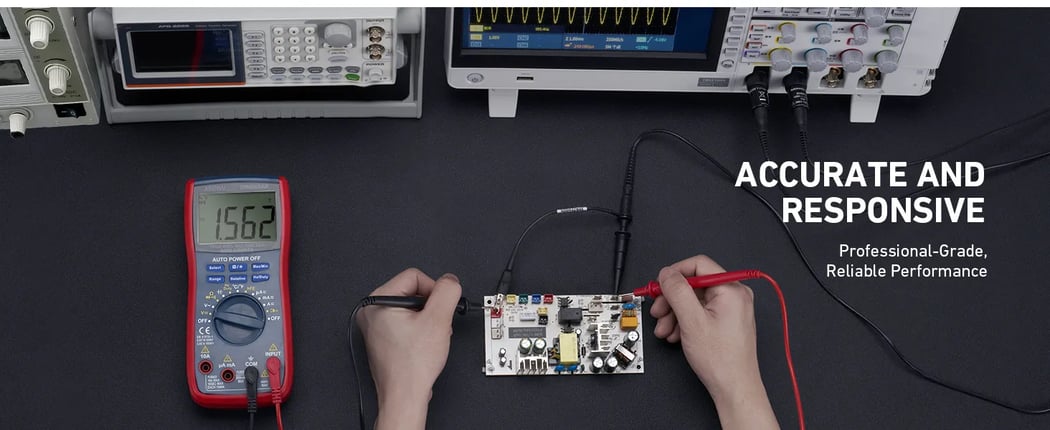 AstroAI DT132A multimeter being used to test a car battery voltage — 2026 DIY automotive guide