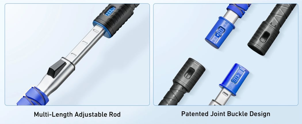 AstroAI 62.4 inch Ice Scraper and Extendable Snow Brush (Blue)