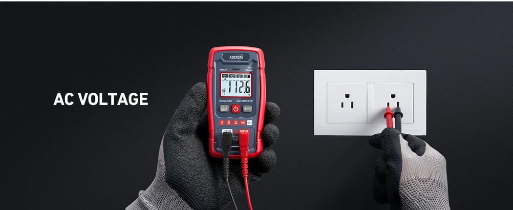 AstroAI Multimeter Tester 4000 Counts, Smart Measuring Mode, Auto-Ranging Digital Volt Meter, Fast Accurately Measures AC/DC Voltage, Resistance, Continuity, Supports a Non-Contact Voltage Function