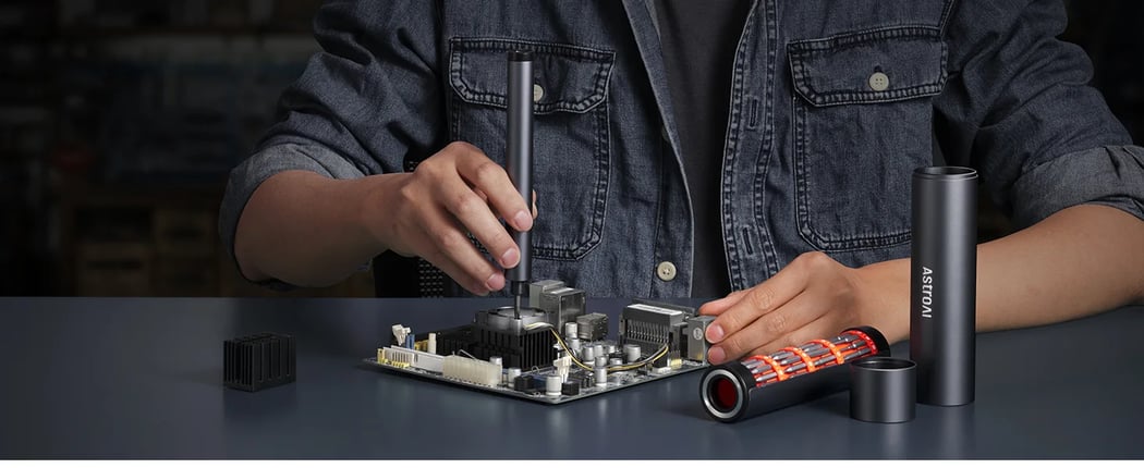 AstroAI 3.7V Electric Screwdriver, 63 in 1 Mini Electric Screwdriver Cordless Set with 60 Magnetic Bits