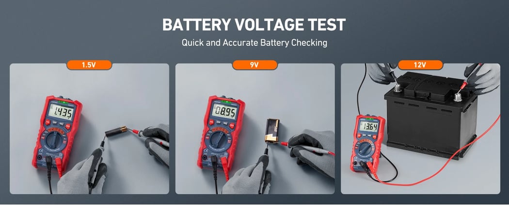 AstroAI M4KOR Digital Multimeter Tester TRMS 4000 Counts, Measure Voltage, Current, Resistance, Diodes, Continuity, Capacitance with NCV and 1.5V/9V/12V Battery