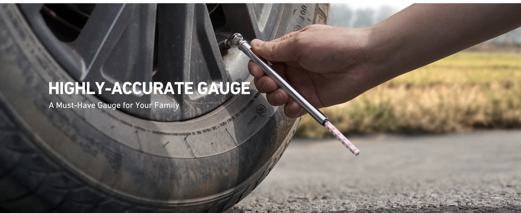 AstroAI 5 Pack Pencil Stick Tire Pressure Gauge with Stainless Steel Body and Metal Made Nozzle for Vehicles (10-75PSI)