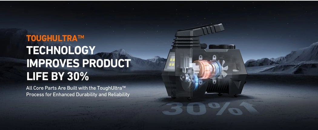 AstroAI 12V Air Compressor for Car Tires 100 PSI with Digital Pressure Gauge, Emergency LED Light for Bicycle, Balloons, Orange