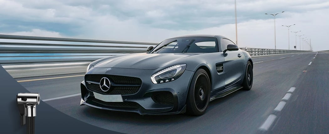 AstroAI Battery Air Compressor for Car Tires with LED Light for Cars, Bicycles, Motorcycles, 12V DC, 160 PSI, Yellow