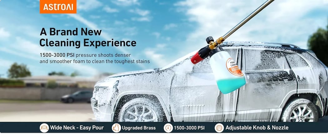 AstroAI Foam Cannon, Wide Neck, 1L Bottle