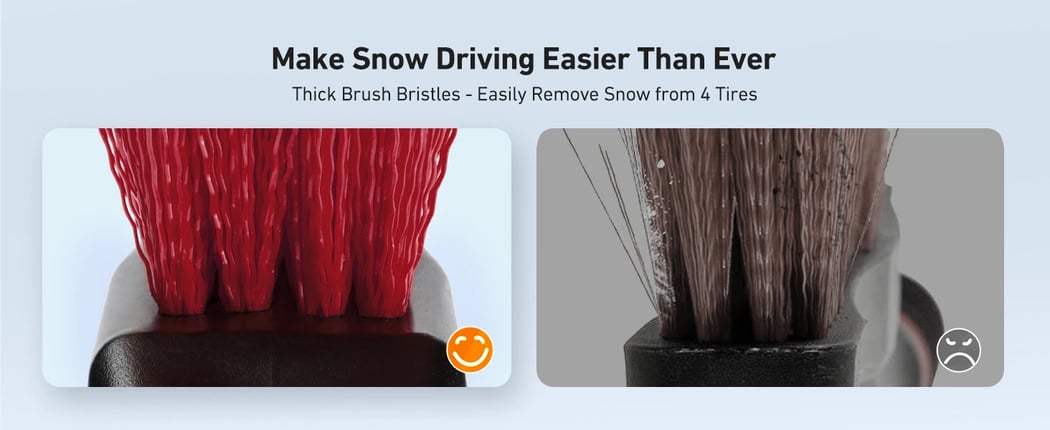 AstroAI 2 Pack 27" Snow Brush and Detachable Deluxe Ice Scraper Red