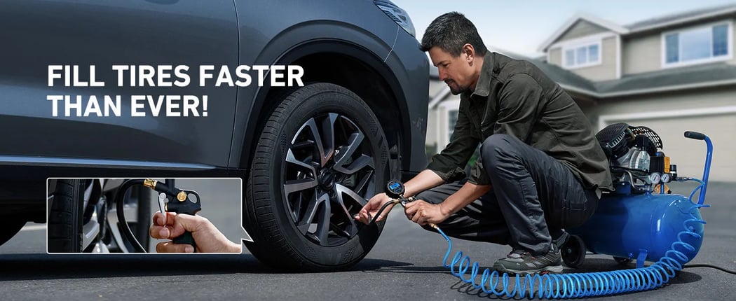 Digital Tire Inflator with Pressure Gauge 250PSI, Model 250PSI-M