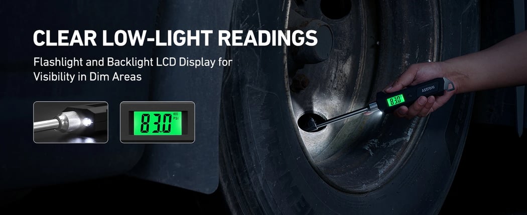 AstroAI Digital Tire Pressure Gauge 230 PSI Heavy Duty Dual Head Stainless Steel Made, 2 Pack