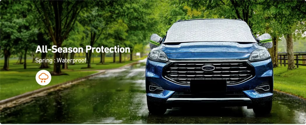 AstroAI Windshield Snow Cover, Windshield Cover for Ice and Snow 4-Layer Protection