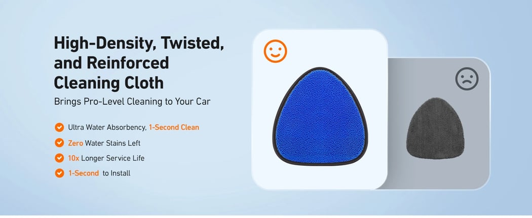 AstroAI Windshield Cleaner Tool, Car Window Cleaner with 4 Upgraded Microfiber Pads, 1 Spray Bottle, 180° Rotatable and Extendable Handle, Effortless Installation