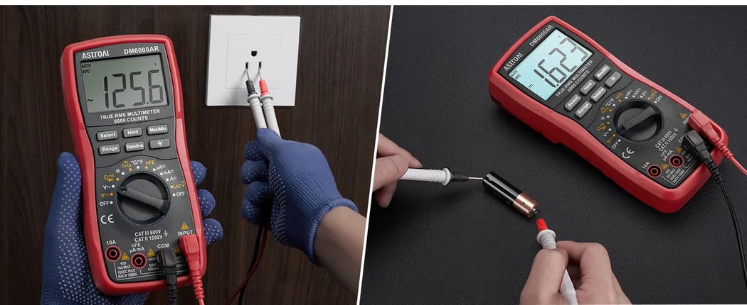 AstroAI Digital Multimeter TRMS 6000 Counts Volt Meter Ohmmeter Auto-Ranging Tester; Black