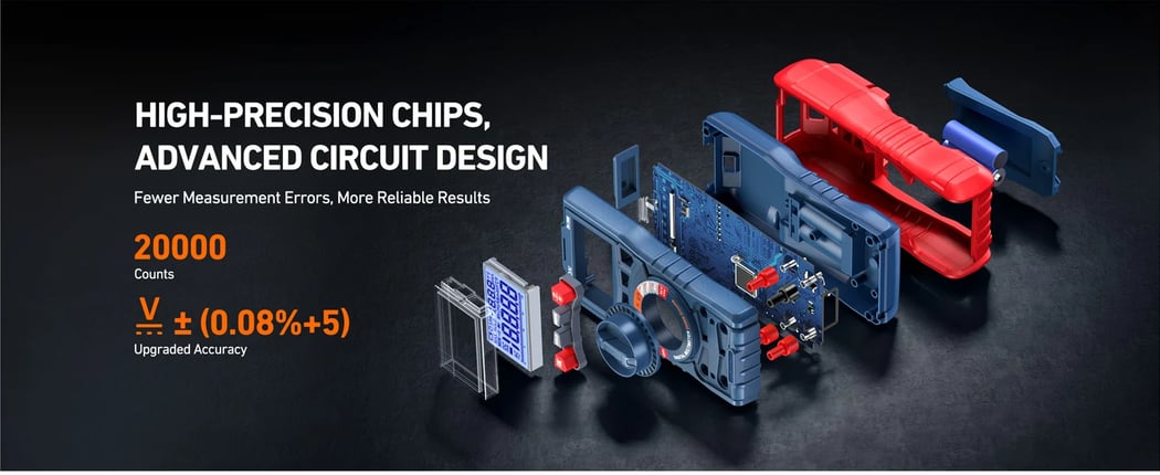 AstroAI Digital Multimeter Tester TRMS 20000 Counts, Measures Voltage, Current, Resistance, Diode, Continuity, and More