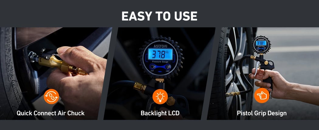 Digital Tire Inflator with Pressure Gauge 250PSI, Model 250PSI-M