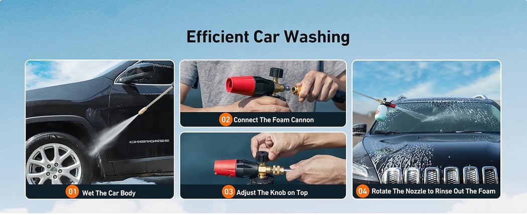 AstroAI Foam Cannon, Wide Neck, 1L Bottle