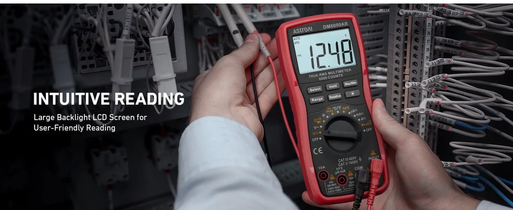 AstroAI Digital Multimeter TRMS 6000 Counts Volt Meter Ohmmeter Auto-Ranging Tester; Black