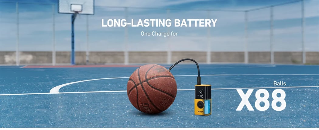 AstroAI L7S Cordless Tyre Inflator Portable Air Compressor, Eletric Bike Pump with Digital Dual Values Display