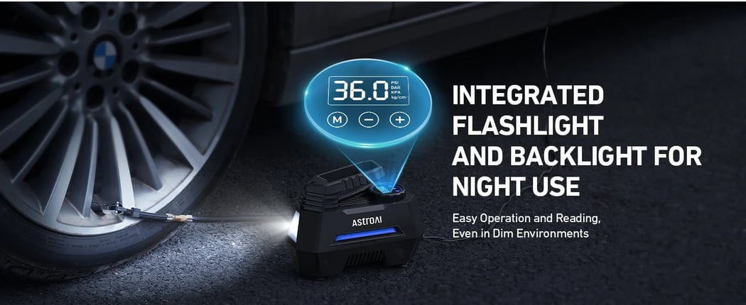 AstroAI 100 PSI, 12V DC,Tire Inflators,Canadian Tire Air Pumps, Blue