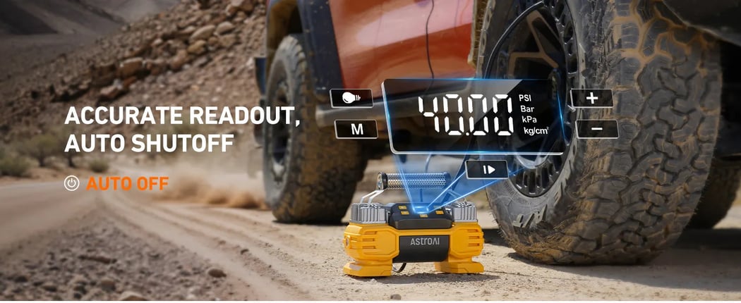 AstroAI 160 PSI Heavy Duty Tire Inflator Pump, Dual Cylinders & Dual Motors Air Compressor