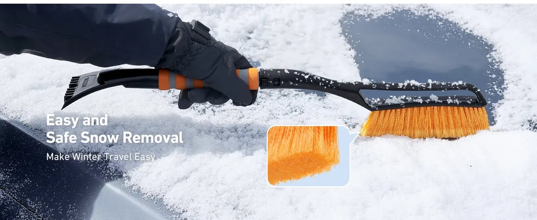 AstroAI 27 Inch Snow Brush 1 Pack (Orange)