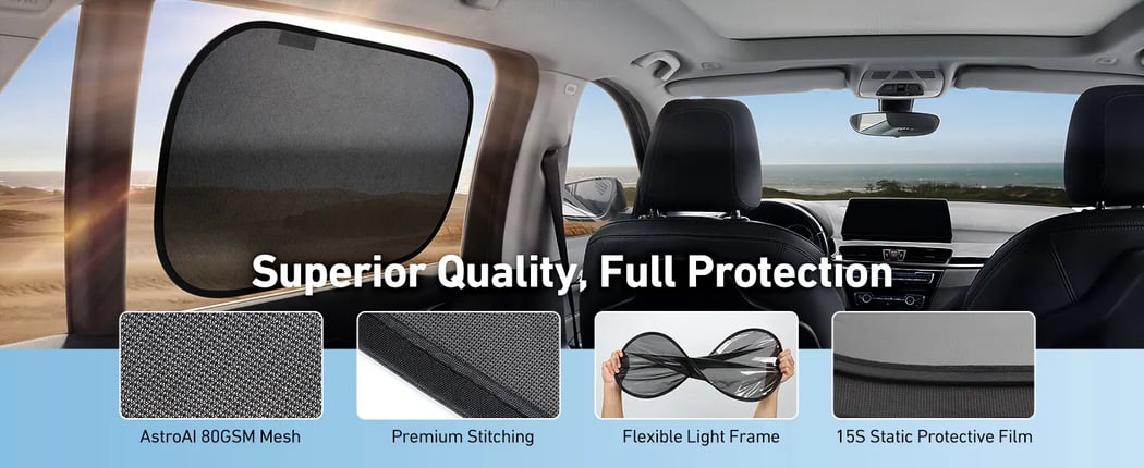 AstroAI Car Sun Shade 4Pack, 21 x14 inches