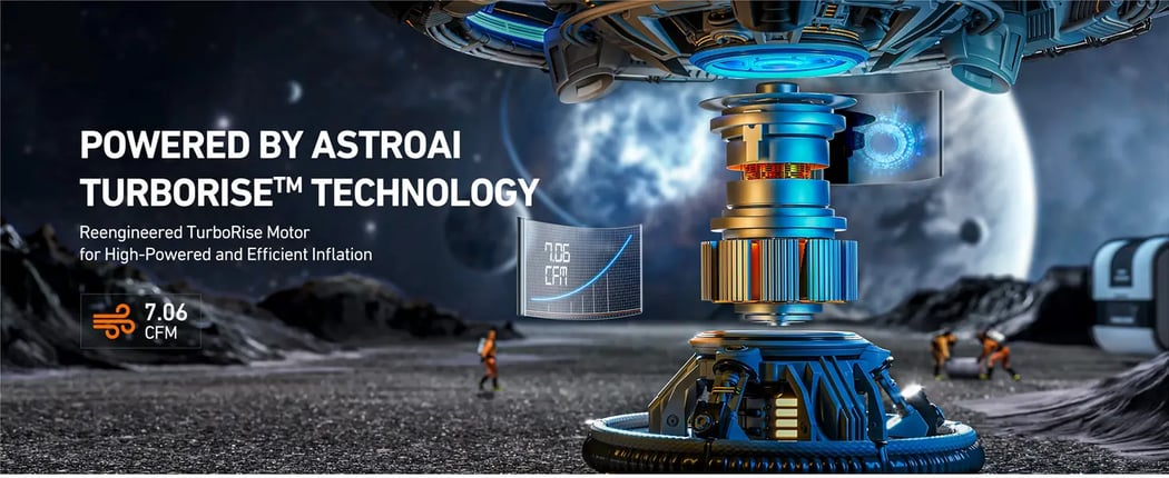 AstroAI T6 Offroad 12 Volt Air Compressor with 7.06 CFM, AirCtrl, ¼ NPT Quick Connector, Max 150 PSI for 4 × 4 SUV Vehicle RV ATV