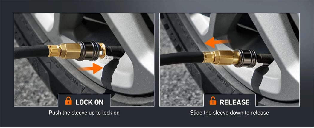 AstroAI C1 Upgraded Anti-Leak Air Chuck, 1/4 Inch FNPT Closed Flow Brass Tire Chuck, Quick Connector Lock Air Chucks for Tire Inflator Gauge and Air Compressor