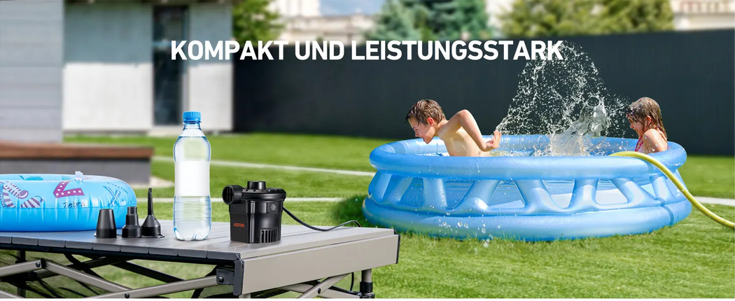 AstroAI Elektrische Luftpumpe für Luftmatratze Tragbar AC 130 W Inflate und Deflate luftpumpe elektrisch mit 3 Luftdüse für aufblasbare Matratze Pool Planschbecken Luftbett