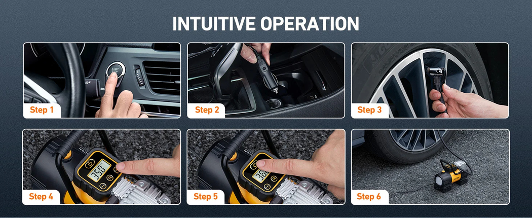AstroAI Portable Air Compressor 150 PSI 12V DC Car Tire Inflator Digital LCD Screen LED Light and Gauge for Car, Bicycle, Motorcycle, Etc