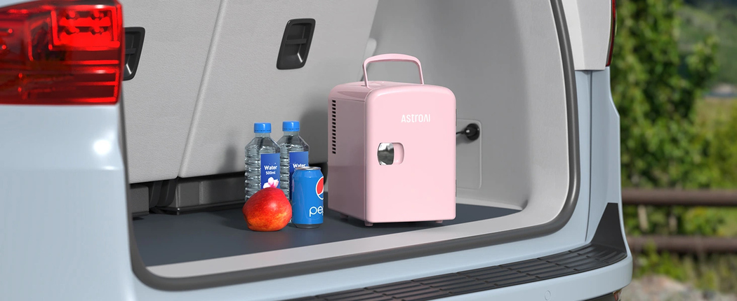 AstroAI Mini Refrigerador Portátil, 4L/6 Latas (Rosa)