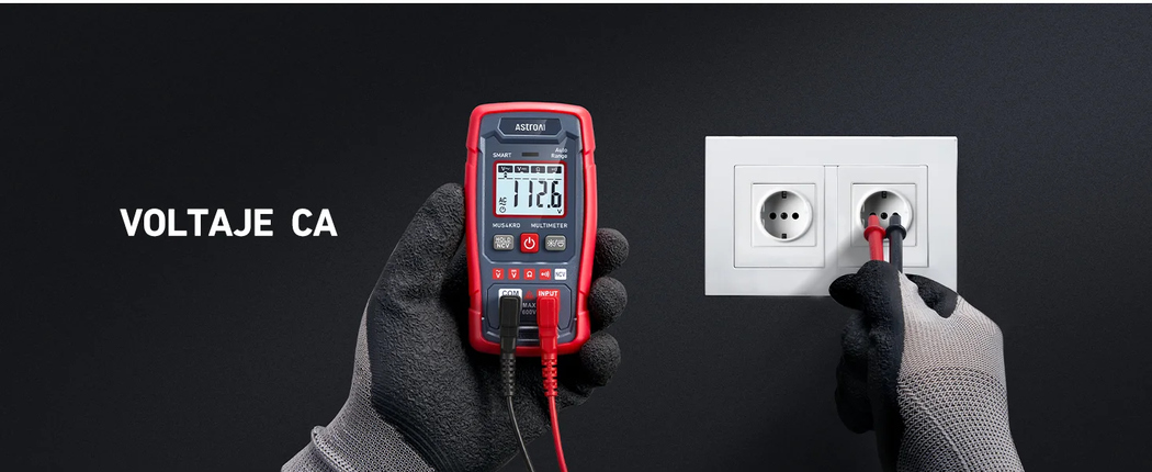 AstroAI Multímetro Digital Profesional Rango Automático NCV, Voltímetro Digital de Rango Automático,Modo de Medición Inteligente, CA/CC Voltaje Sin Contacto.