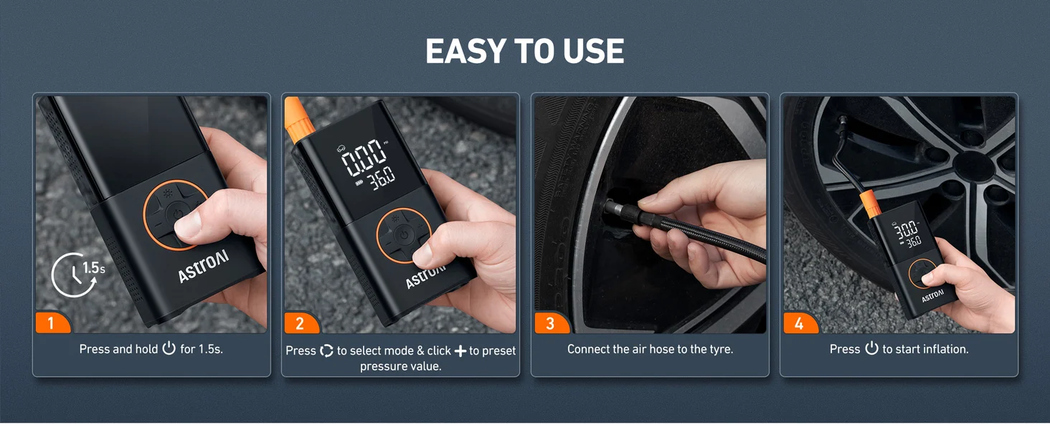 AstroAI Portable Electric Bike Pump 150 PSI