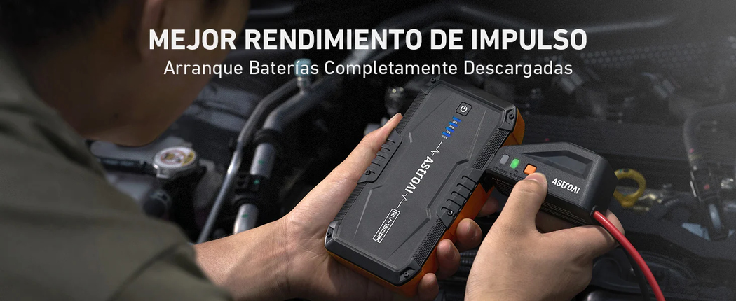 AstroAI Arrancador de Batería de Coche Portátil, Cargador de Batería de Auto para Motores de Gasolina de hasta 6,0L y Motores Diesel de hasta 3,0L, Jump Starter
