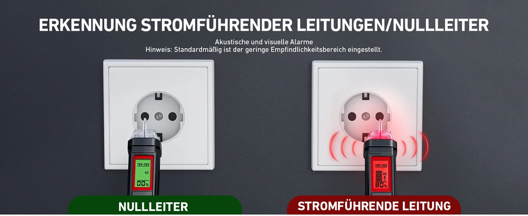 AstroAI VTS1000H Spannungsprüfer mit Schraubendreher, Berührungslos Stromprüfer AC 12V/70V-1000V, Großes LCD-Display, Akustische und visuelle Alarme