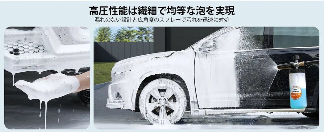 AstroAI フォームキャノン 洗車用フォームガン 容量1L 1/4 クイックコネクタープラグ付 高圧洗浄機用 圧力洗浄ガン用 1.0mm