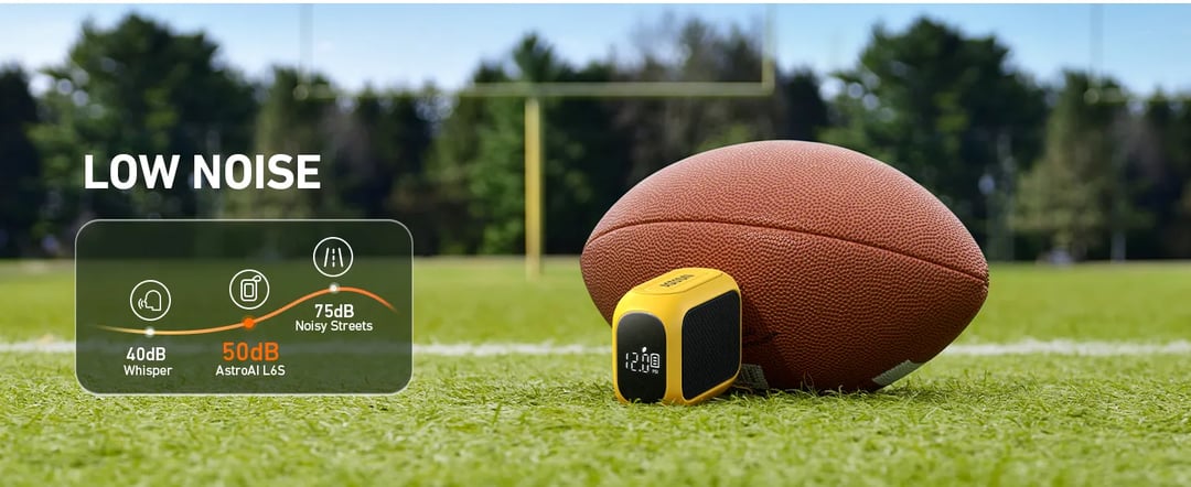 AstroAI Tire Inflator pumping a bicycle tire and basketball